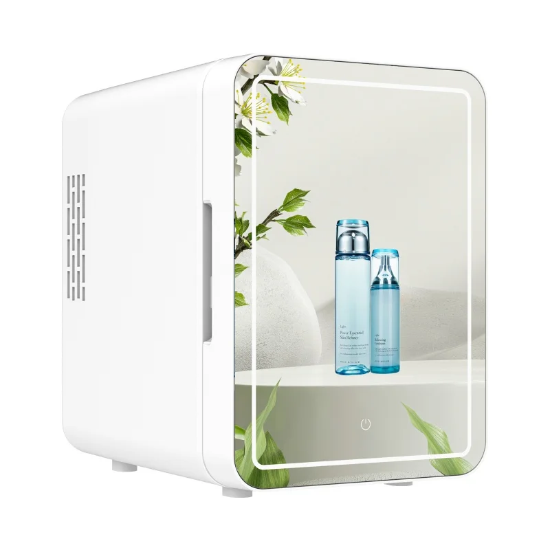 

4L Portable Cosmetic Fridge - Mini Beauty Fridge with LED Light & Mirror for Skincare (12V, Pink, Bedroom/Office Use)​