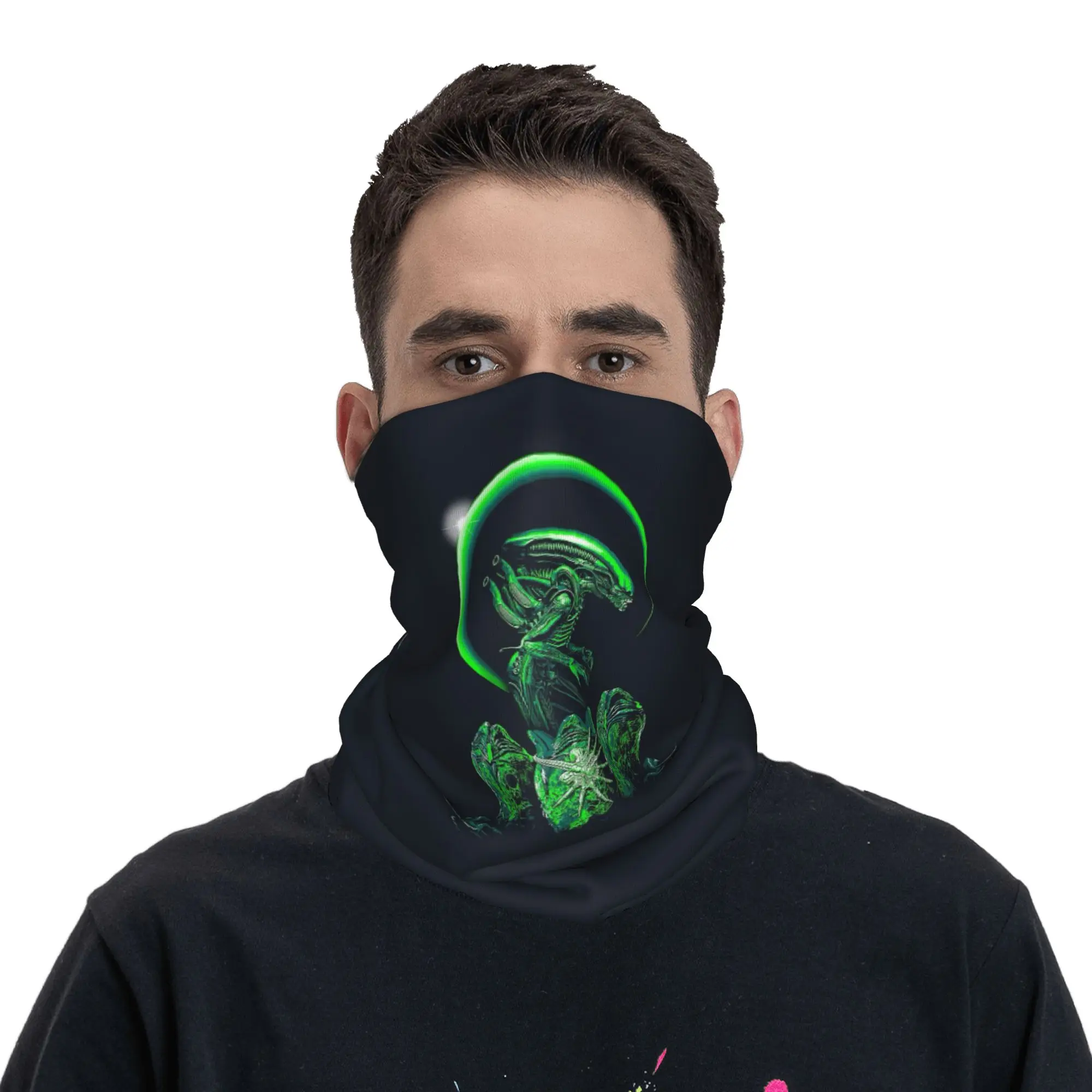 Alien Xenomorph Bandana Neck Gaiter Printed Magic Scarf Multi-use Balaclava Cycling Unisex Adult