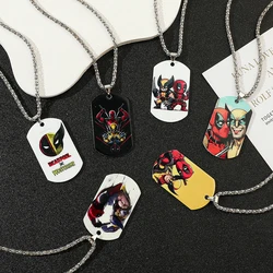 Disney Marvel Deadpool and Wolverine Necklace Fashion Deadpool DIY Pendant Necklace Superhero Wolverine Backpack TravelAccessory