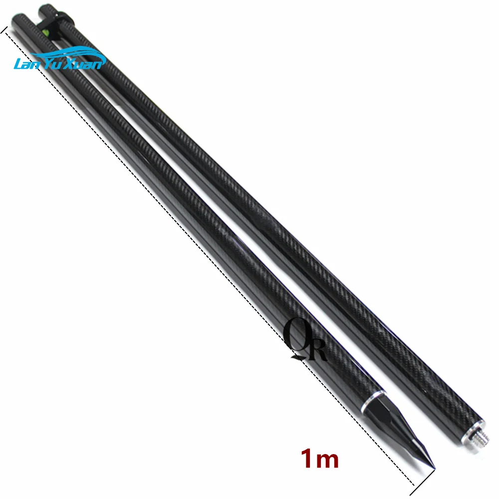 

2M Prism Pole Surveying Carbon Fiber Survey Poles GPS Type Black Fiber& Fluorescent Green Aluminum Alloy