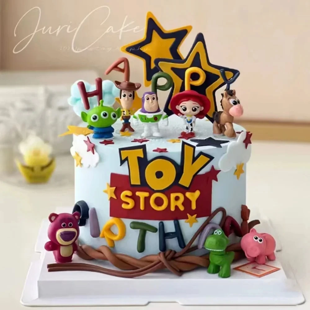 Toy Story 4 Woody Buzz Lightyear Q Version Action Figures Mini Dolls Kids Toys Model for Birthday Children Gift