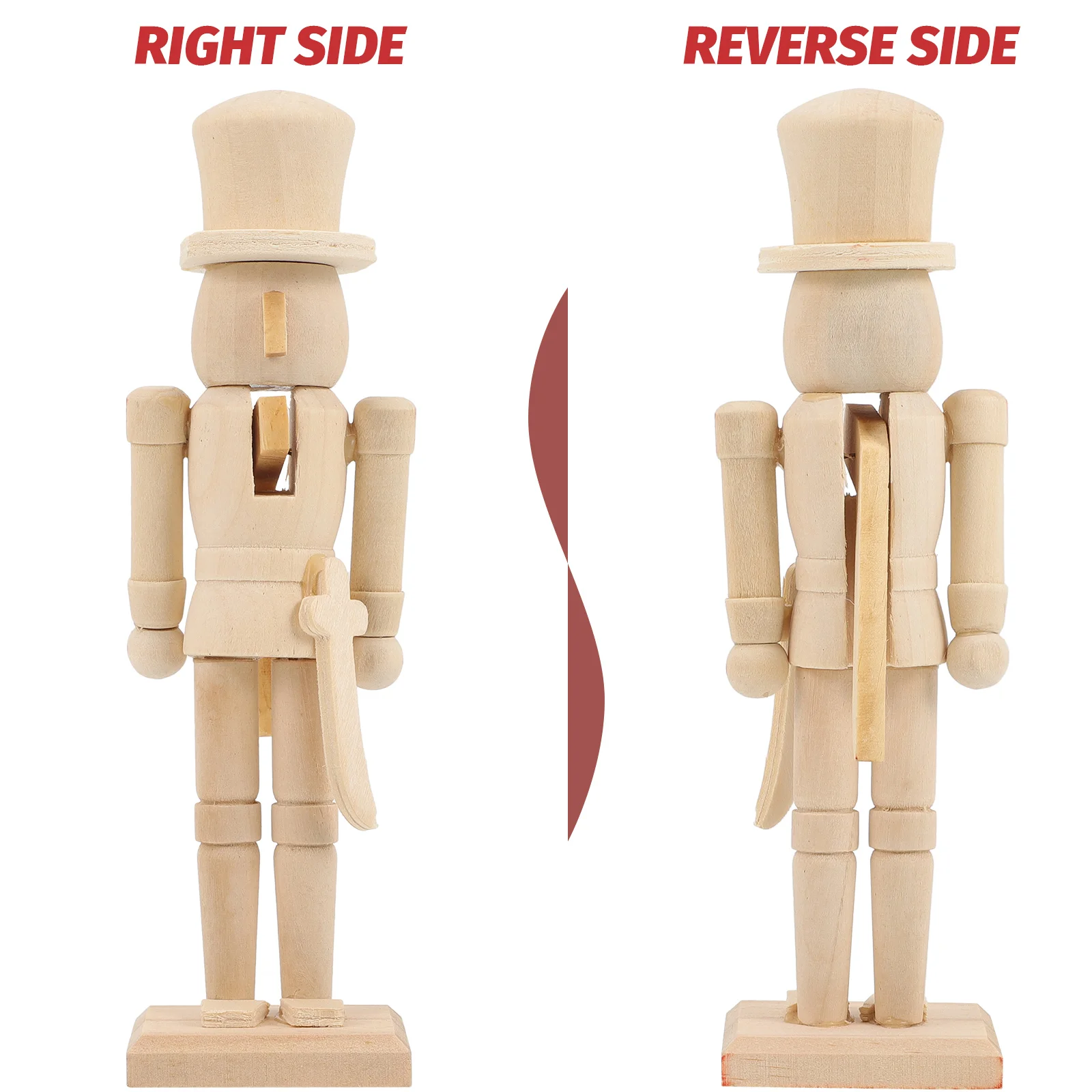 

3pcs Nutcracker Figures 18cm Unfinished Wooden Soldiers Christmas Decorations DIY Home Miniatures Craft Ornaments Gifts