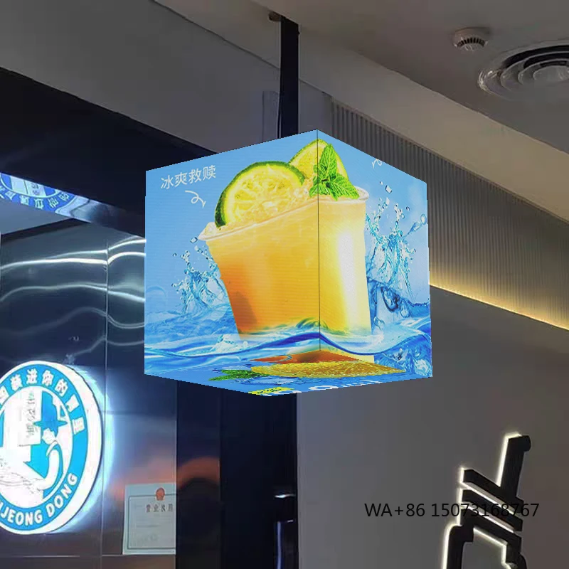 

P2-P4 Indoor/Outdoor Advertising LED Cube Display Screen with HDR10+ 1080P Waterproof IP65 for Shopping Mall & Event Use
