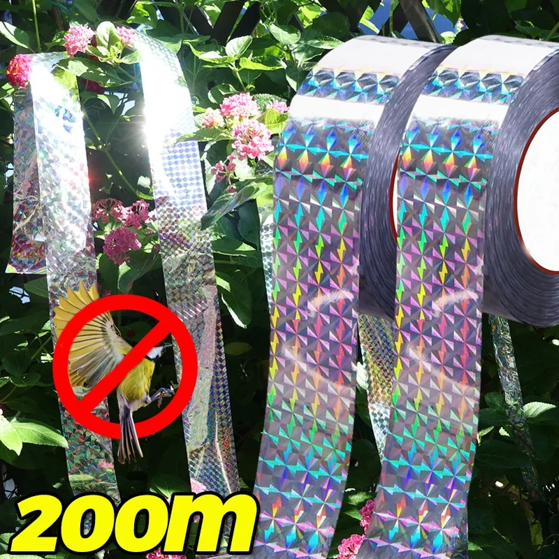 

Reflective Bird Tape For Outdoor Bird Control Double Sided Birds Away Scare Tapes Repellents For Farm Orchard Yard Garden Tools