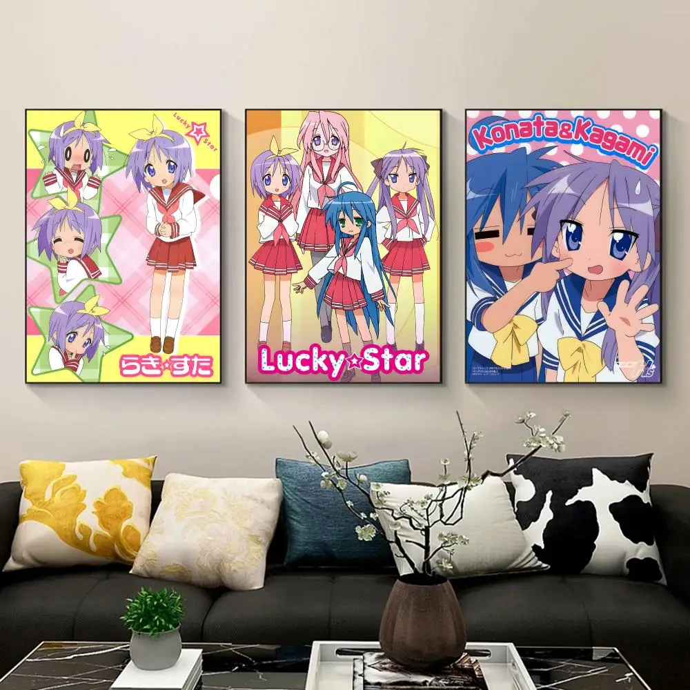 L-Lucky S-Star Poster Waterproof PP Self-Adhesive,Removable Wall Decor For Bedroom Entrance Bar Cafe Ideal Gift