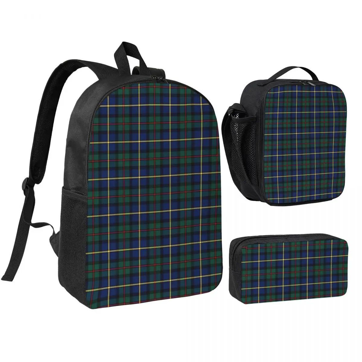 

Clan MacLeod Of Skye Tartan Backpack Boys Girls BookBag School Bag Computer Shoulder Bags 3ps Insulated Lunch Bag Pencil Case