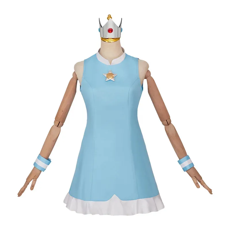 

Princess Costume Pink Blue Sportswear Peach Tennis Suit Cosplay Outfit Sleeveless Dress with Crown for Halloweenx;2'a,6.h;8'v,