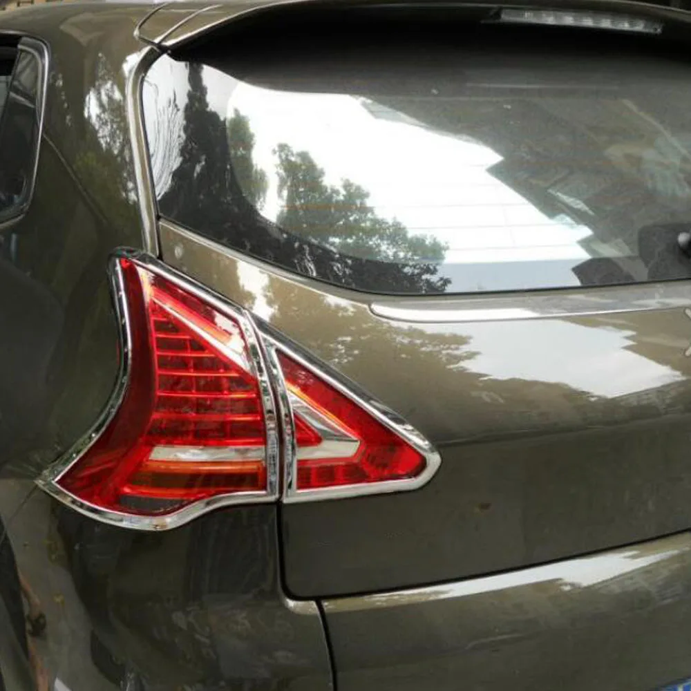 For Peugeot 3008 2013 2014 2015 2016 2017 Car Rear Tail Back Light Lamp Detector Frame Stick Style ABS Chrome Cover Trim