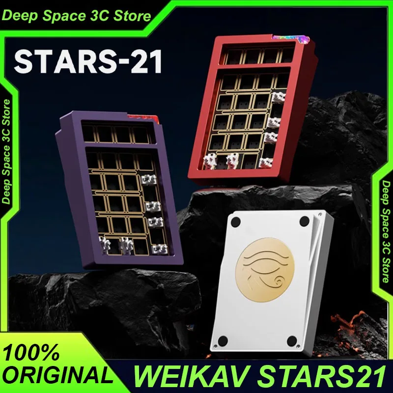 Weikav STARS21 テンキートライモードワイヤレスミニキーボードキットホットスワップ RGB QMK VlA カスタムゲーマーラップトップ PC ゲーミングキーボード
