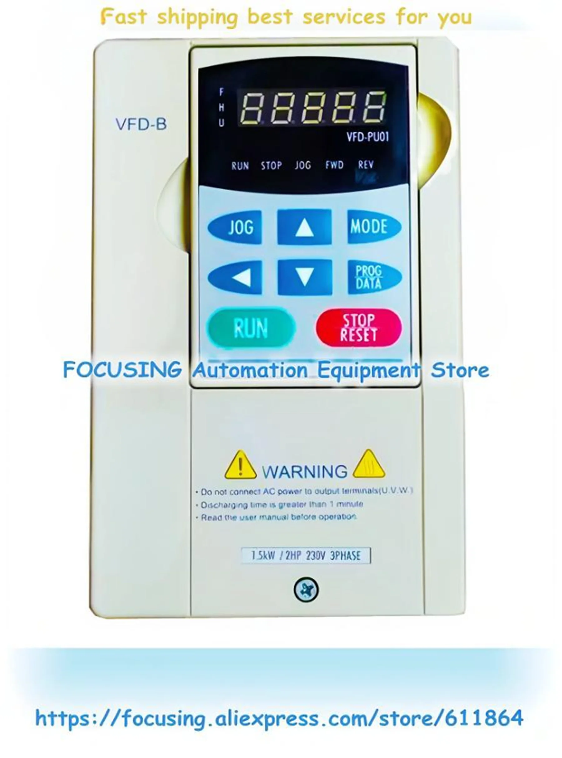 

New Original 220V 1.5KW 2HP 0.1~400Hz Frequency Converter VFD015B23A