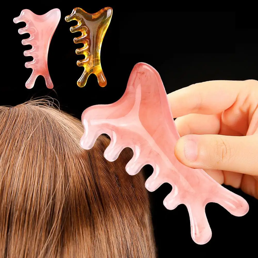 

Resin Massager Comb SPA Guasha Brush Meridian Relax Massager Comb Blood Circulation Wide Tooth Small Brush Useful Women Comb