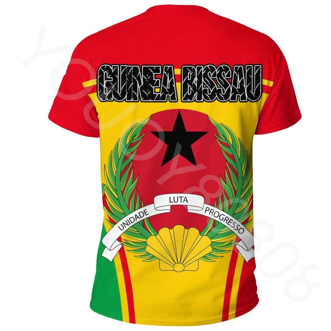 African Region Men's Casual Harajuku 3D Printed Summer Short Sleeve Clothing - Guinea Bissau Event Logo T-Shirt