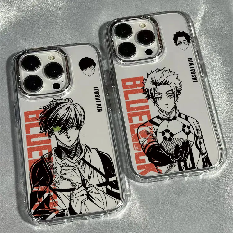 Anime BLUE LOCK Handyhülle für iPhone 17 16e 16 15 14 13 12 11 Mini Pro Max X XR XSMAX 8 7 Air Plus Transparente Softcover