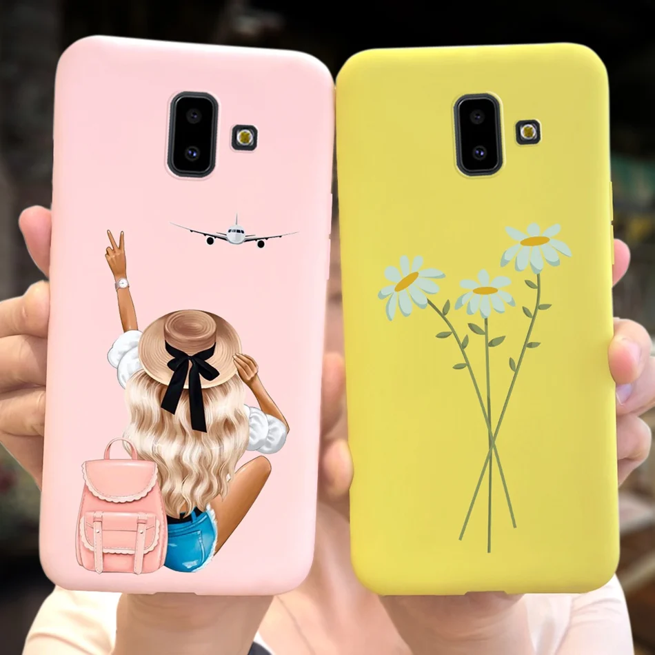 غطاء خلفي من السيليكون الناعم لهاتف سامسونج جالاكسي j6 plus 2018 ، j6 + ، j6 + ، j6plus ، j610f ، j600g ، لون الحلوى