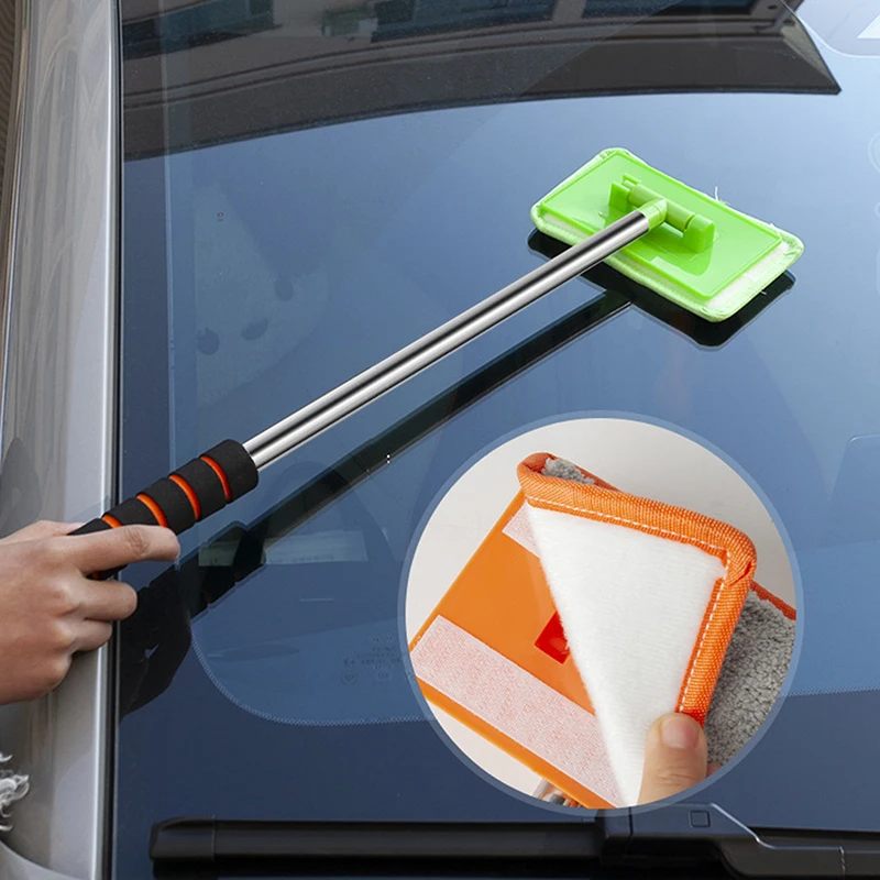 

1PC Dust Remover Tool Universally Car Front Windshield Defogging Brush Telescopic Long Handle Car Household Glass Clean Brushes