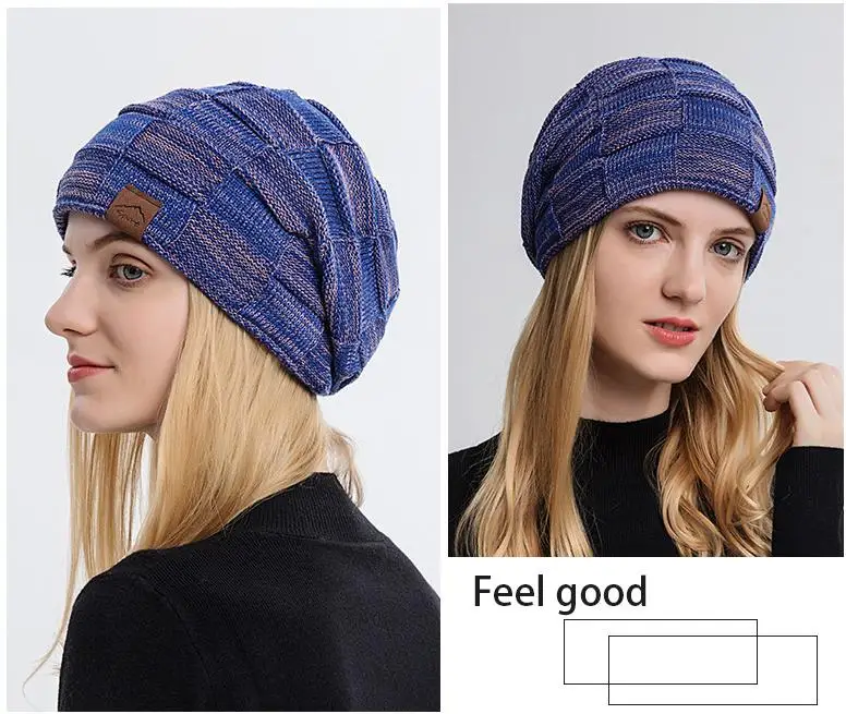 NOOFNO Fall/Winter Beanie Wigs for Women,Knit Warm  Thick Skully Stocking Binie Hat with Hair Attached,Women\'s Blonde  Cap Wig