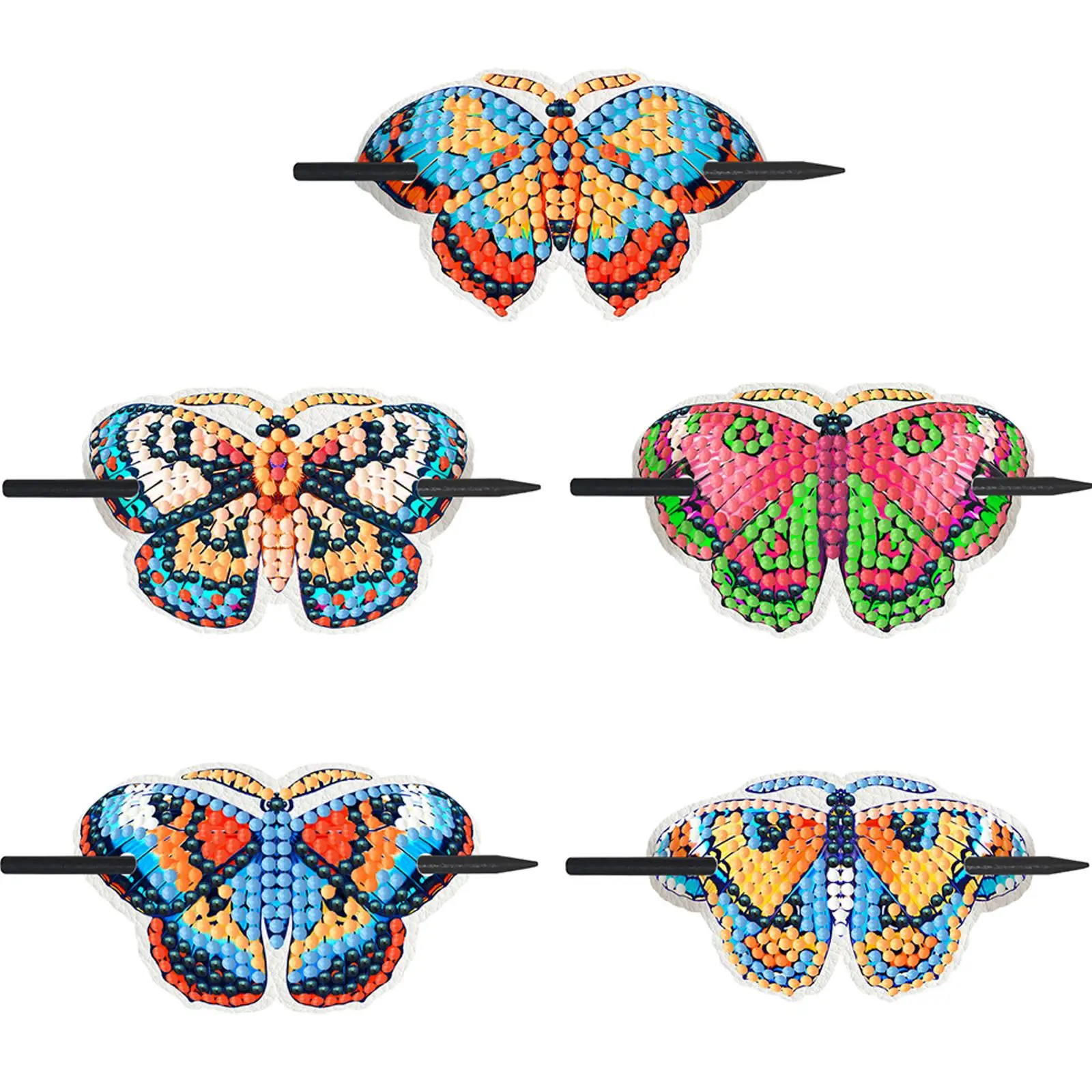 

5pcs DIY Hair Clips Butterfly Diamond Painting Kit Diamond Art Craft Set for Festivals Daily Wear & Parties