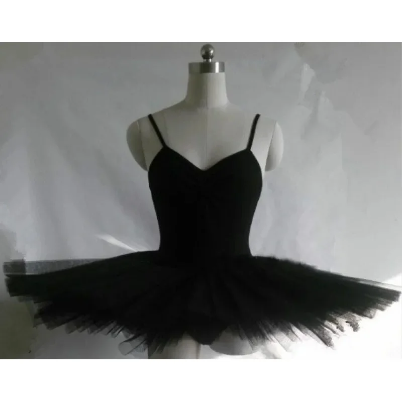 Tutú profesional de Ballet para adultos, leotardo negro, rojo, blanco, disfraces de bailarina, Ropa de baile, niño, niña, 5 capas