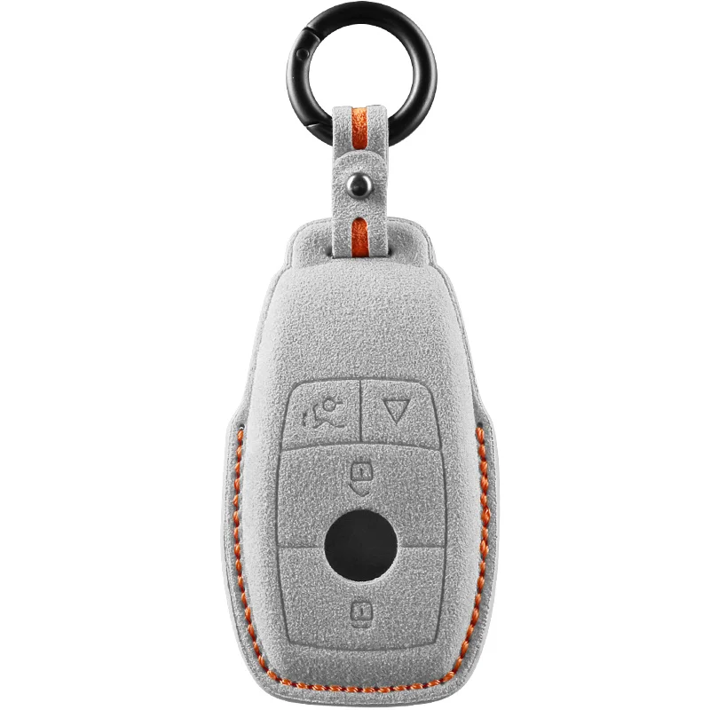 Car Key Smart Remote Case Cover Alcantara Suede Shell For Mercedes Benz C200L E300L S320 S350LS500l AMG GLC 4buttons Keychain