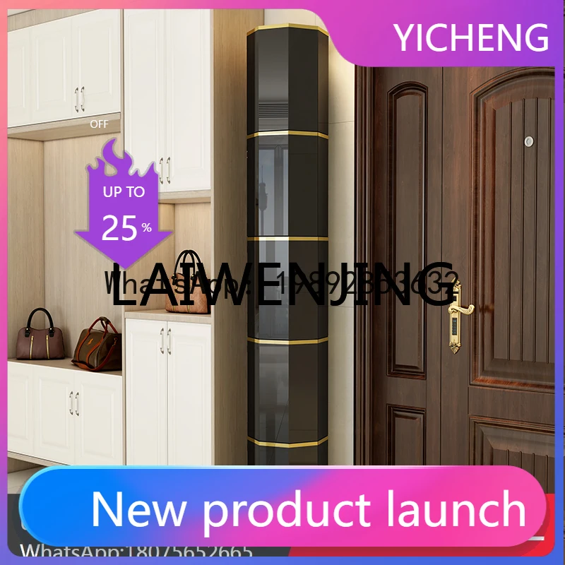 LYY Rotating Shoe Cabinet 360 European Cylinder Household Hallway Storage Light Luxury Multi-Functional Narrow Stair Storage