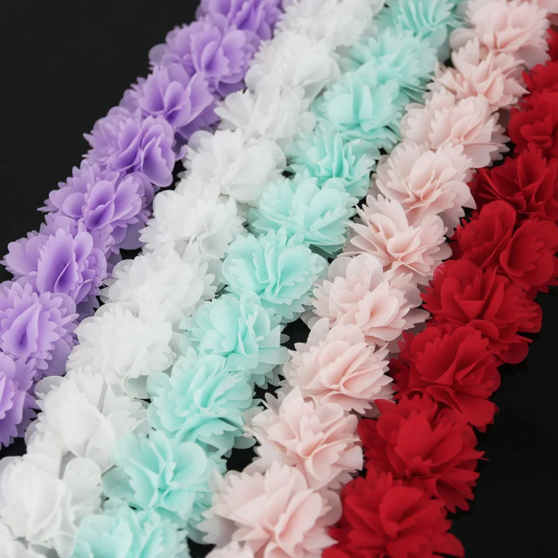 (1 metro) chiffon del Fiore Della Maglia Del Merletto Del Tessuto di Nastri E Fettucce Decorazione Del Partito Regalo Fai Da Te Nastri Artigianato