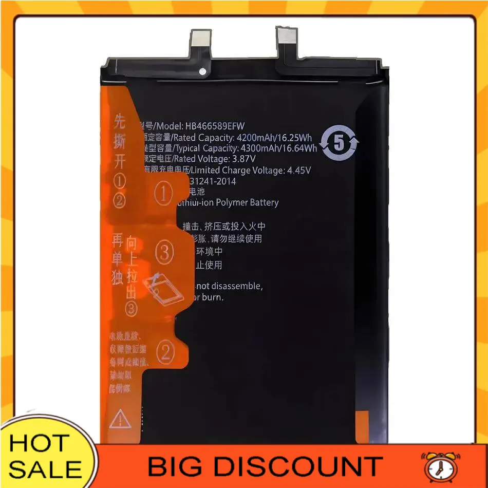 

HB466589EFW Mobile Phone Battery For Huawei Honor 50 Lite Nova 8I Play 5 Vitality Edition Ntn-LX1 Nen-LX1 4300Mah Reliable Power