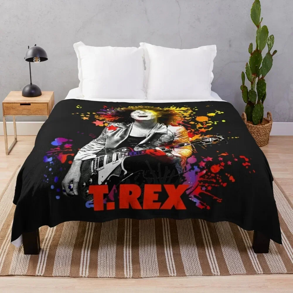 Marc Bolan T-ShirtMarc Bolan T. Rex Paint Splatter Throw Blanket Sofa Quilt Plaid Sofas Blankets