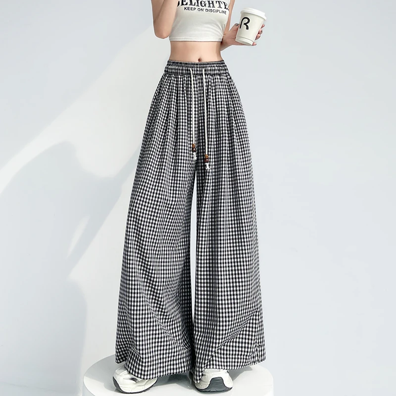 

wide leg pants for women in summer 2025, high waist, loose and lazy style, casual pants skirt, straight leg Yamamoto pants