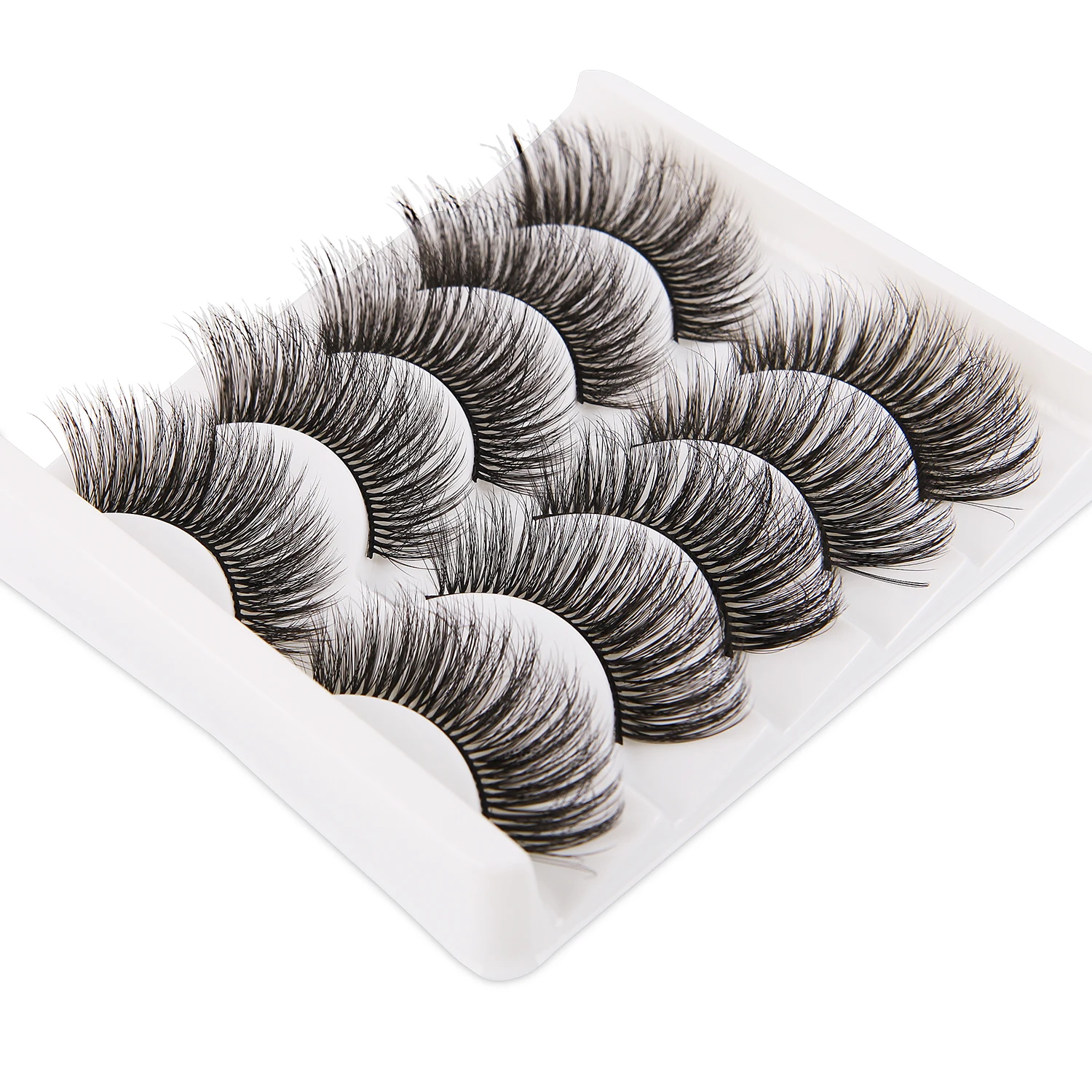 5 Pairs Handmade Eyelashes 3D Soft Mink Hair False Lashes Natural Long Wispy Makeup Fake Eye Lashes Extension Tools Supplies