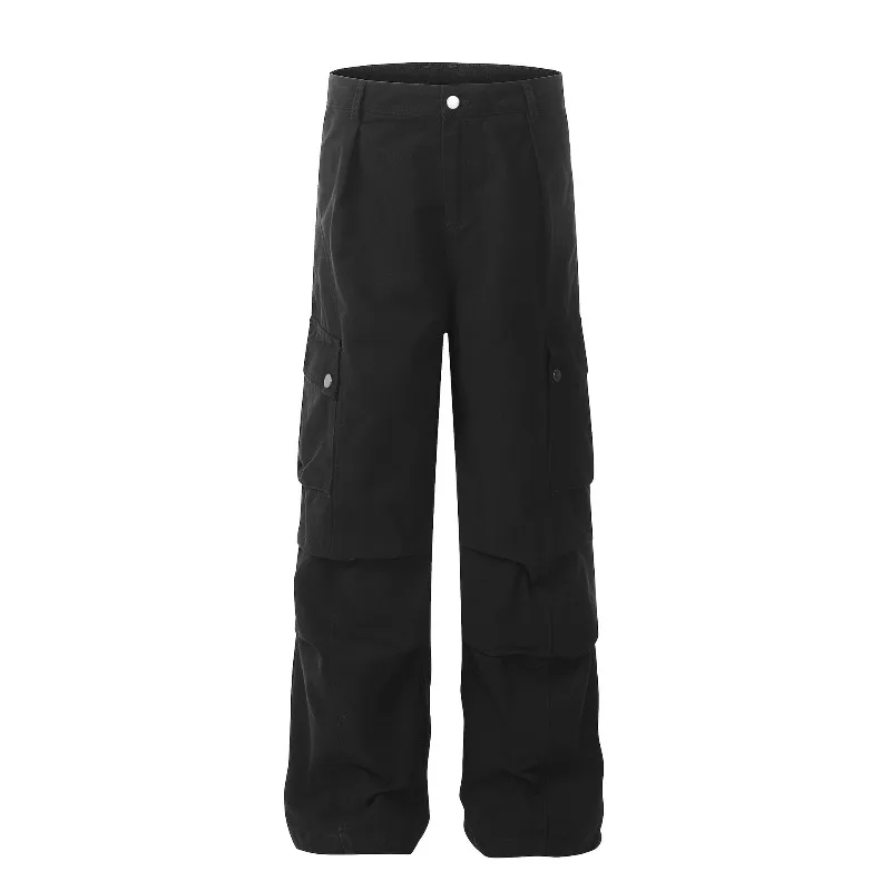 OR FL Coarse Roughened Texture Aged American Style 100 Cotton Women Cargo Trousers Trendy Brand Baggy Staraight Slacks Y2k Pants