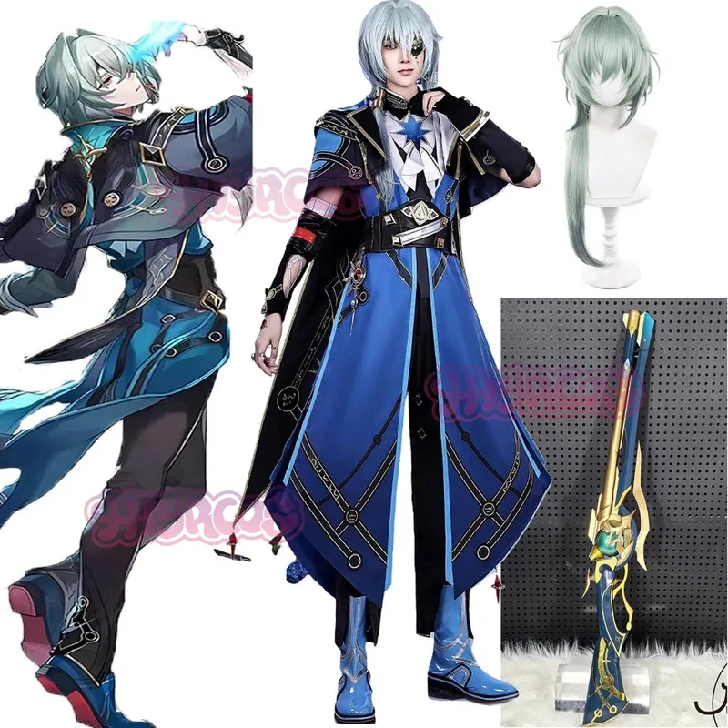 

Honkai Star Rail Anaxa Cosplay Costume Wig Uniform Outfit Anaxagoras Grove of Epiphany Amphoreus Carnival Halloween 75CM Prop