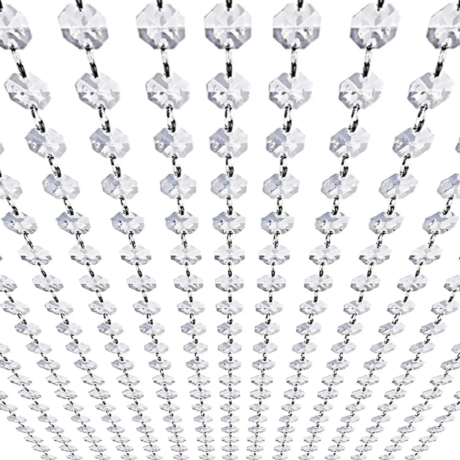 16.5 ft / 5 Meters Acrylic Crystal Garland Strands Hanging Chandelier Bead Chain Diamond String Wedding Party Christmas Decor