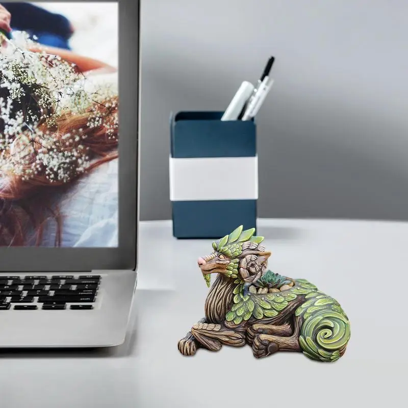 ESTATUILLA suculenta escultura de jardín de dragón chino, macetas suculentas, artesanía de resina, estatuas exteriores, maceta suculenta creativa para