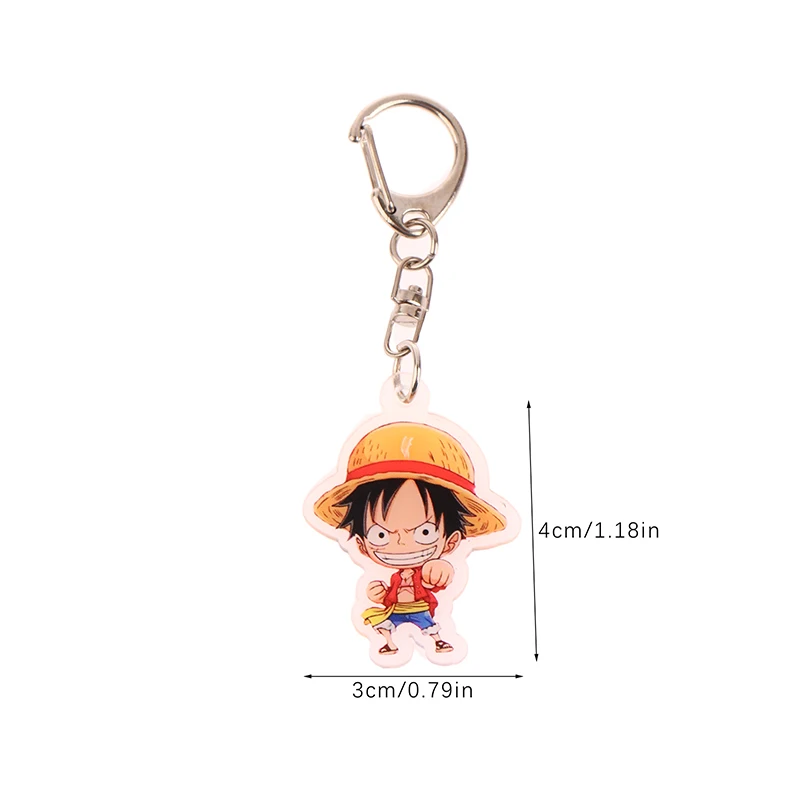 1Pc Anime One Piece Figure Acrylic Keychain Luffy Zoro Sanji Usopp Franky Bag Pendant Keyring Collectible Model Toy Gift