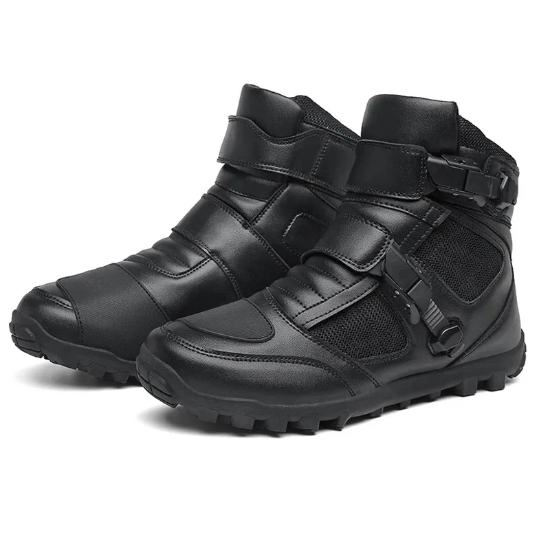 남성용 Topfight 올 시즌 오토바이 부츠, 빅 사이즈 46 하이 탑 통기성 바이커 신발, 방수 가죽 스트리트 라이딩 부츠