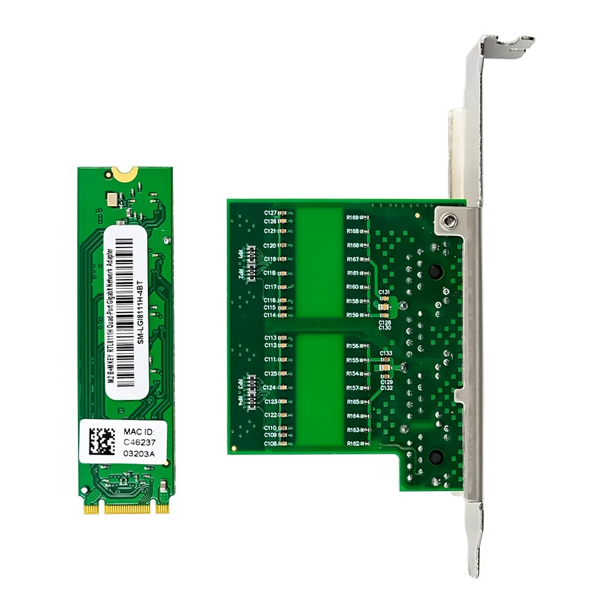 Hot Sale Gigabit Ethernet Network Card NIC M.2 B+M Key 4 Port Gigabit Industrial Ethernet NIC Ethernet LAN Adapter for PC