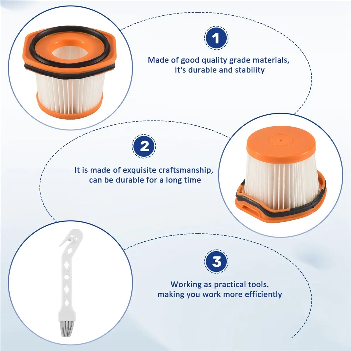 #16Y 4 Pack Replacement Filter for Shark Wandvac System WV360 WS620 WS630,Replacement Vacuum Filter,(plastic)