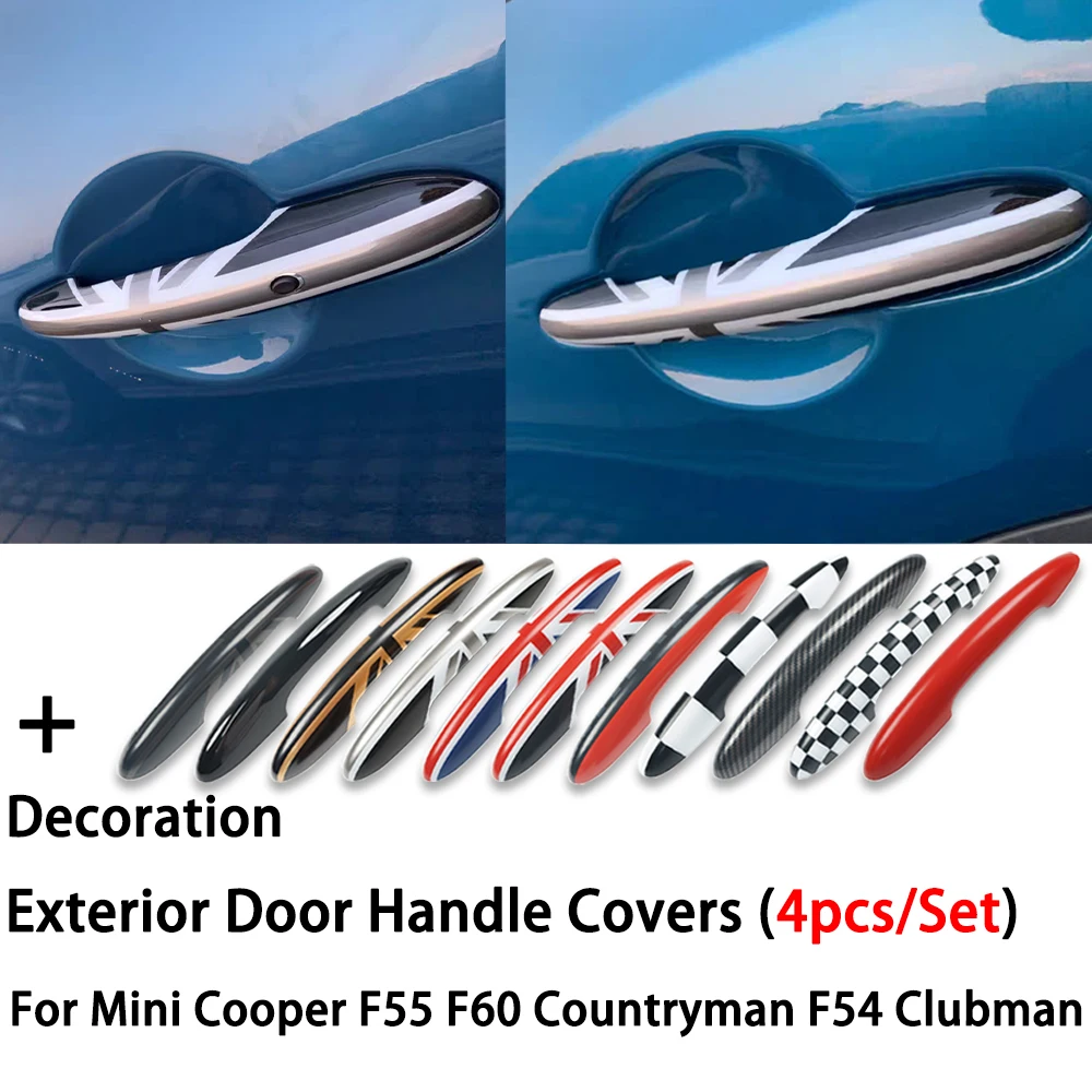 For MINI Cooper S JCW F55 Clubman F54 F60 Countryman Exterior Decoration Car Styling Accessories Union Jack Door Handle Covers