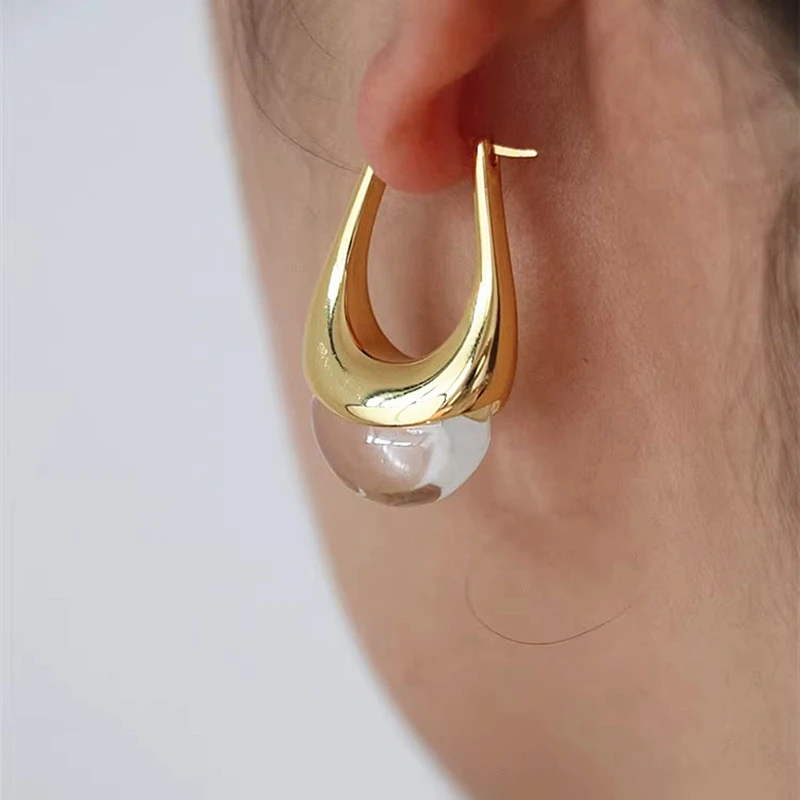 

Европейско-американские модные геометрические U-образные серьги-подвески для женщин, простые винтажные украшения для девушек, подарок