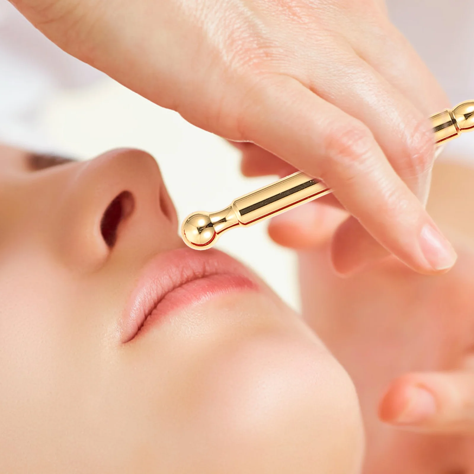 

Massage Stick Self-Massage Trigger Point Pain Relief Acupressure Therapy Deep Tissue Body Face Meridian Stimulation Brass