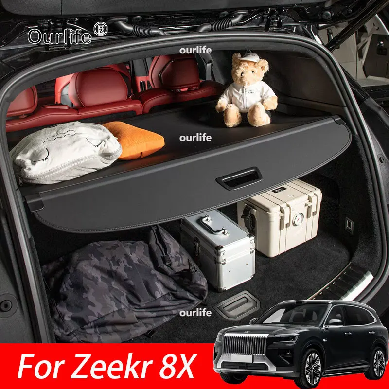

For Zeekr 8X 2026 2027 Car Cargo Cover Retractable Luggage Rack Waterproof Privacy Protector Car modification Accessories