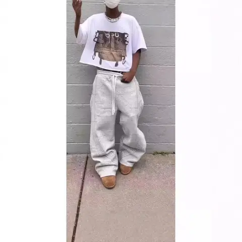 Y2Y Casual Stora Byxor för Herr och Dam Trendiga All-Match Joggingbyxor Sportbyxor Lösa Trendiga Gatubyxor För Par 10 best sales plus size techkläder - №5