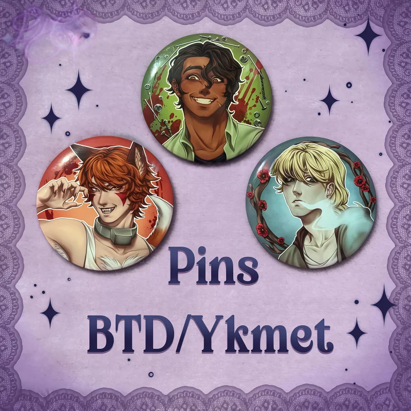 BTD Horror Visual Novel Themed Round Button Pins Strade Law rence Character Fan Collectible Badge Backpack Clothing Decor Gift