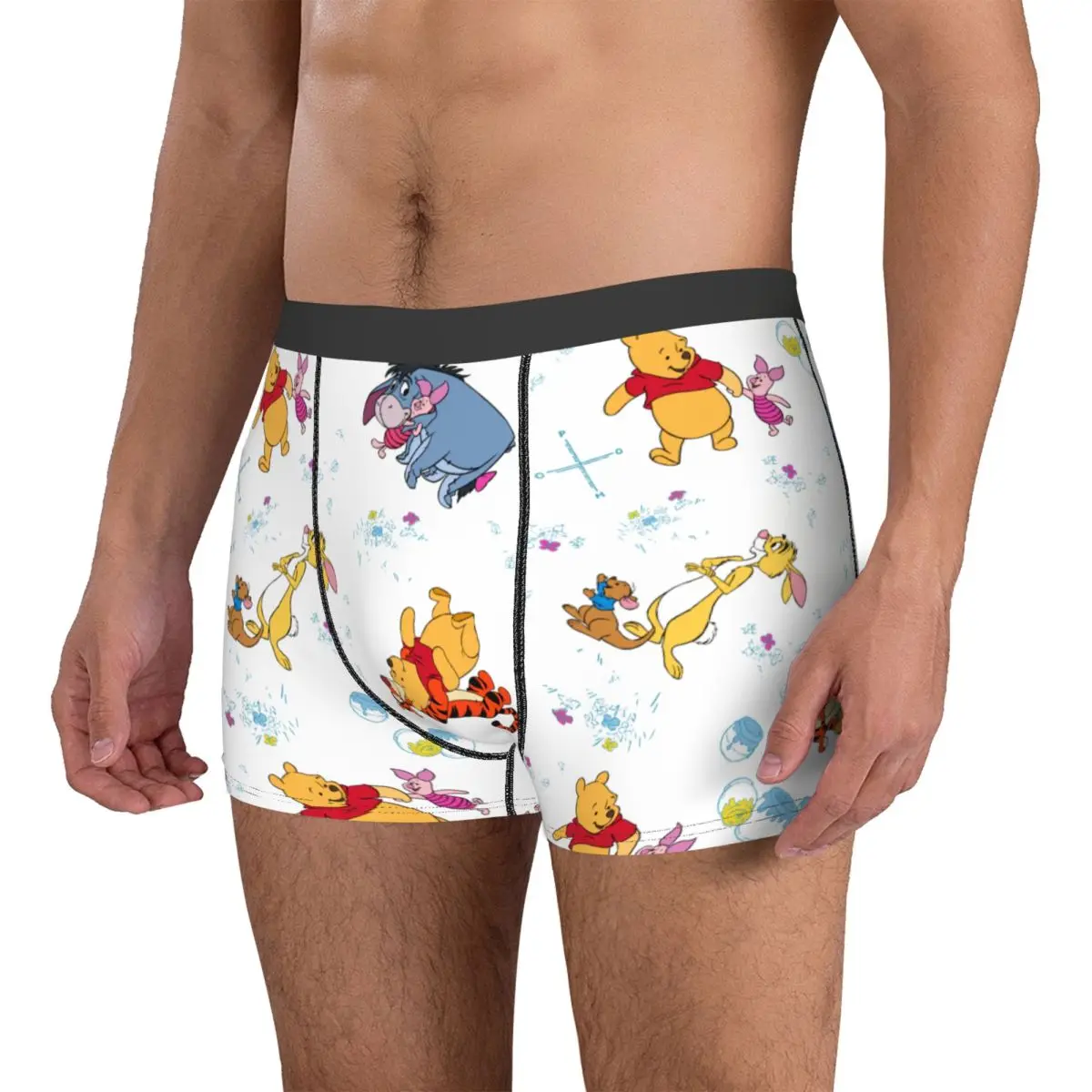 Hot Boxer Winnie The Pooh Hanging With Friends Shorts Panties Briefs Men Underwear Soft Underpants for Homme S-XXL