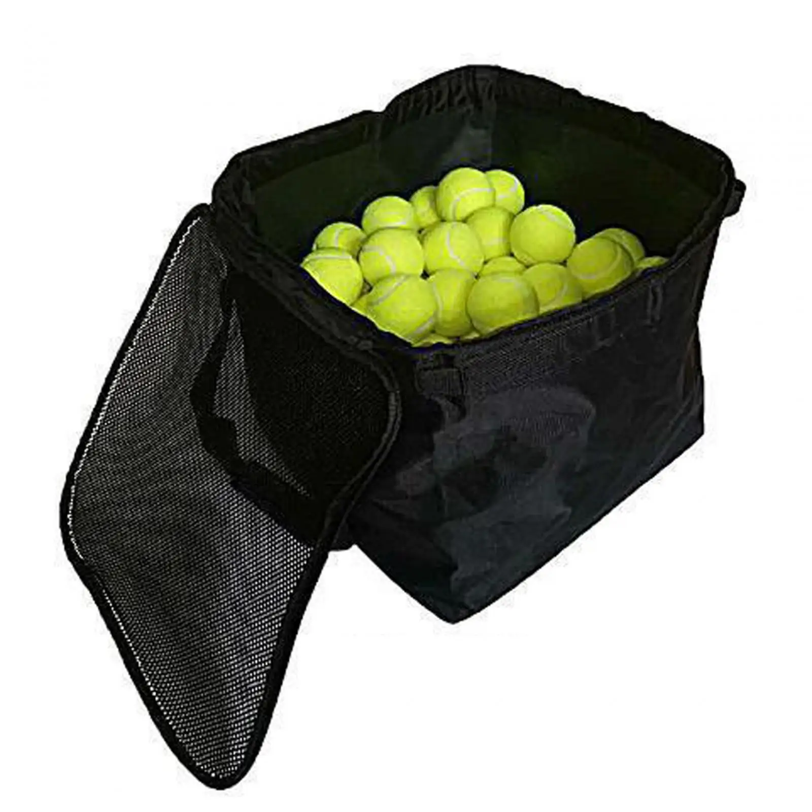 

Tennis Ball Cart Bag Holds 160 Balls Large Ball Capacity Oxford Fabric Storage Bag Black Compact Tennis Ball Basket for Teaching