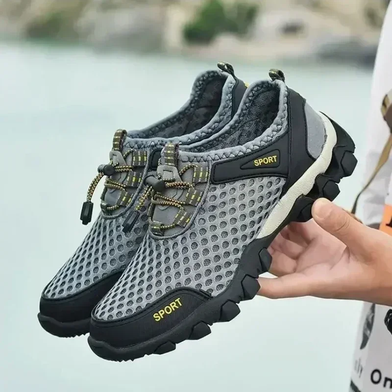 2024 Men Water Shoes Mesh Sports Shoes Fashion Mountaineering Shoes for Men Outdoor Hiking Wading Travel Shoe Male Quick Drying