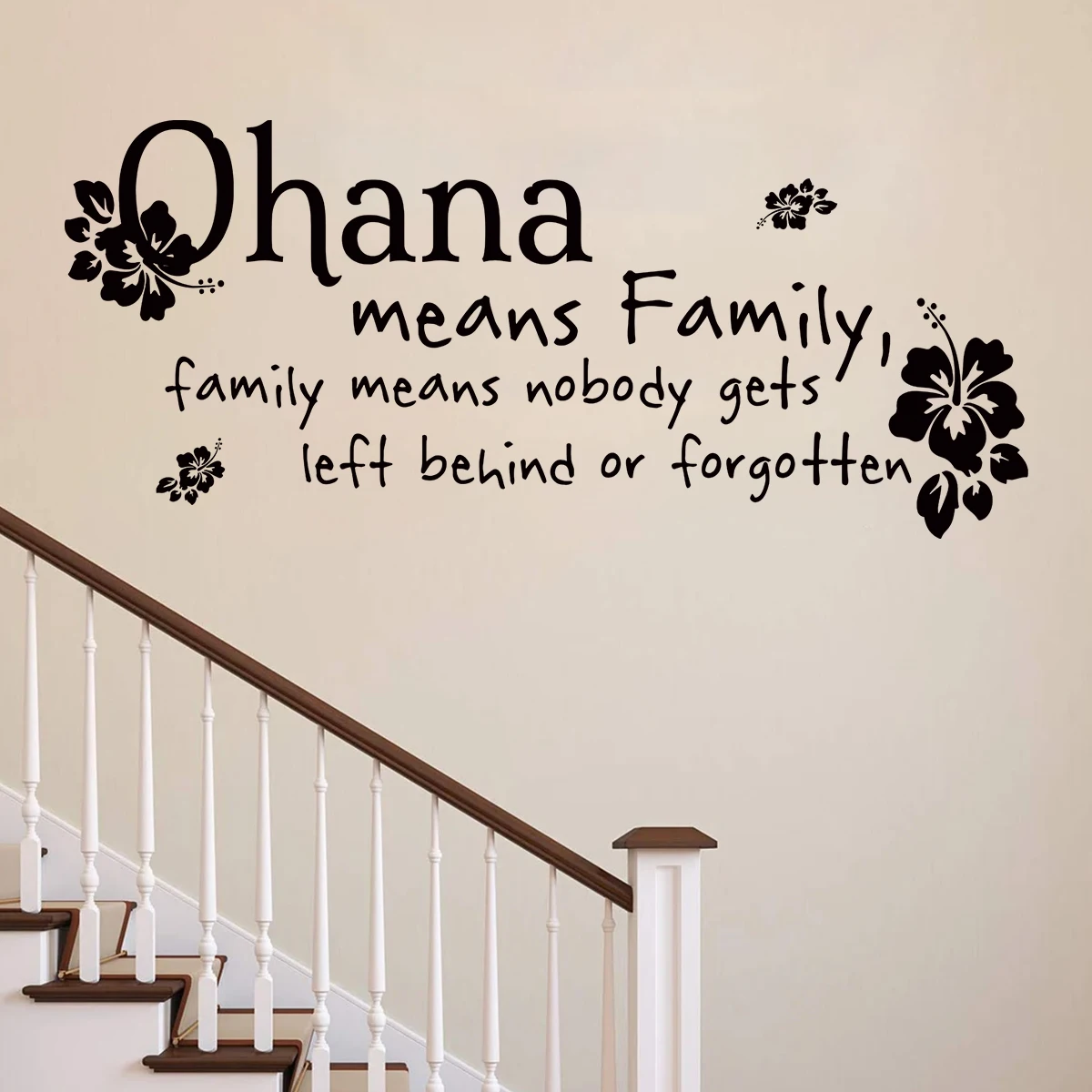 English“Means Family Means Nobody Get Left Behind ”Art Text Wall Stickers Study Room for Children Bedroom Living Room Decoration