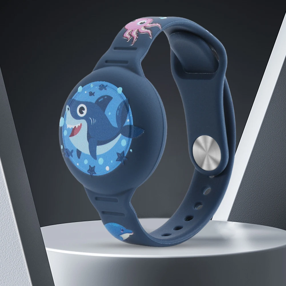 Polsino per cartoni animati Supporto per localizzatore GPS leggero in silicone per bambini per AirTag