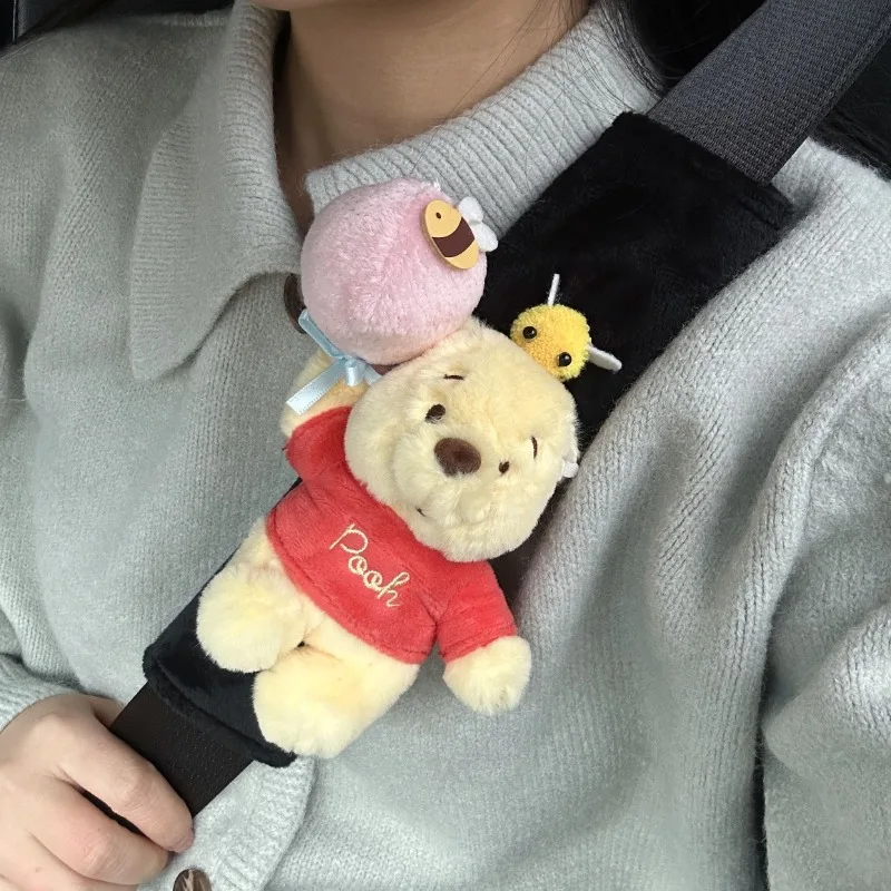 لطيف ويني ذا بوه الكرتون أفخم حزام الأمان غطاء الكتف سيارة عصرية أربعة مواسم العالمي المضادة للارتداء حزام الأمان #2