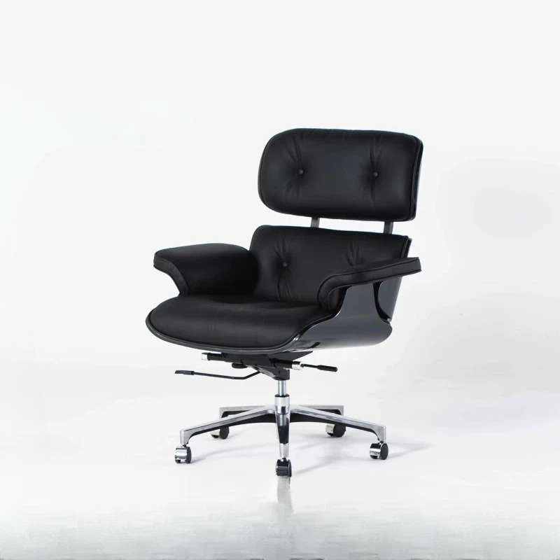 

Office chair swivel chair black leather for home use